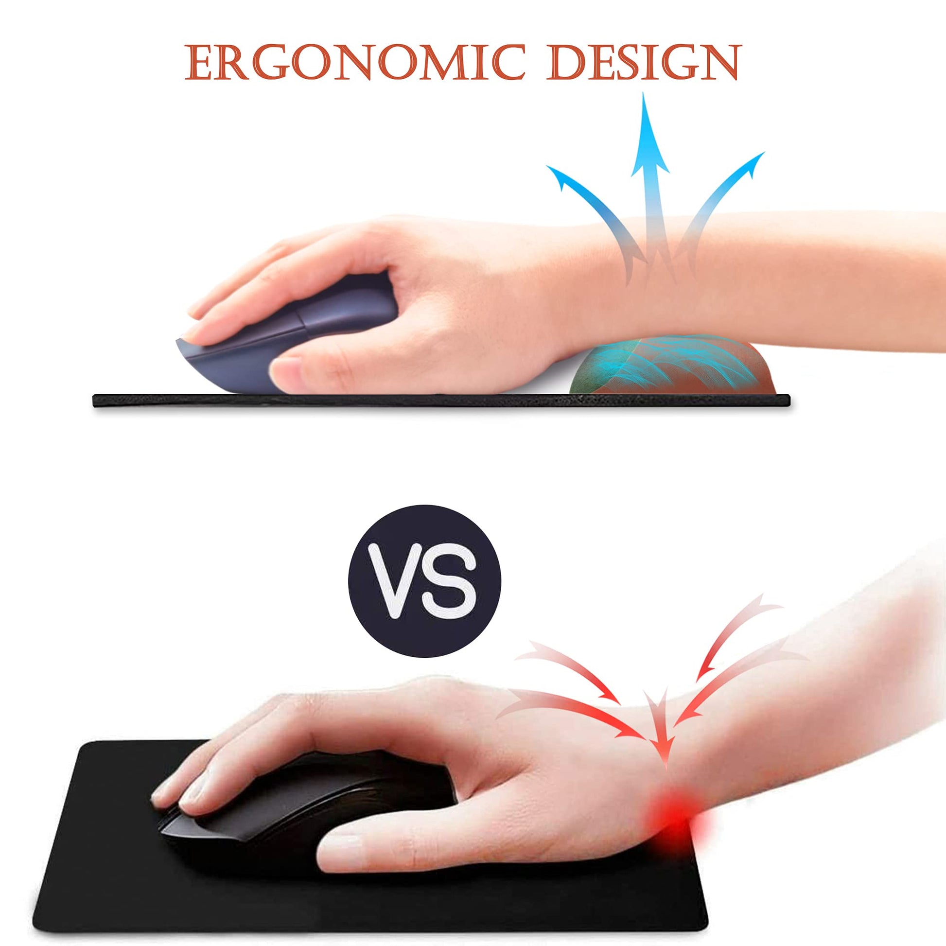 Ergonomic Mouse Pad with Wrist Support Gel Mouse Pad with Wrist Rest, Comfortable Computer Mouse Pad for Laptop, Pain Relief Mousepad with Non-Slip Rubber Base, 9 x 10 in,Modern Abstract