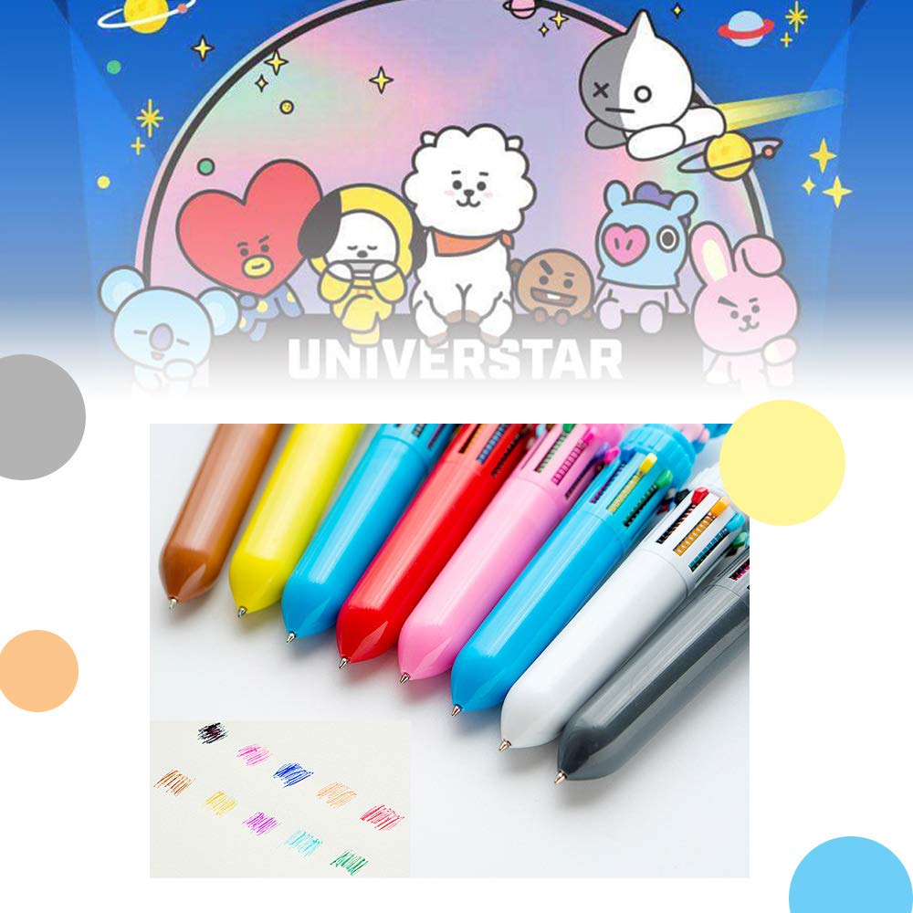 8-Pack Colorful Retractable Cartoon Ballpoint Pens