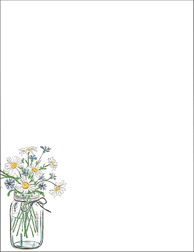 Great Papers! Mason Daisies Letterhead Stationery, 8.5" x 11", 80 sheets