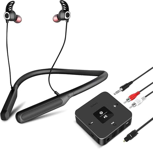 Wireless Neckband Earphones with Transmitter for TV