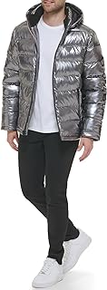 Men's Holographic Hooded Puffer Jacket