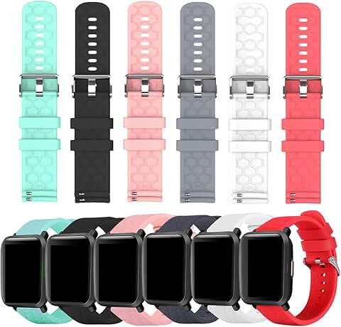 Six Soft Silicone Replacement Bands for Smartwatch
