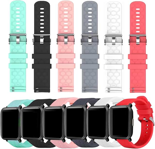 Six Soft Silicone Replacement Bands for Smartwatch