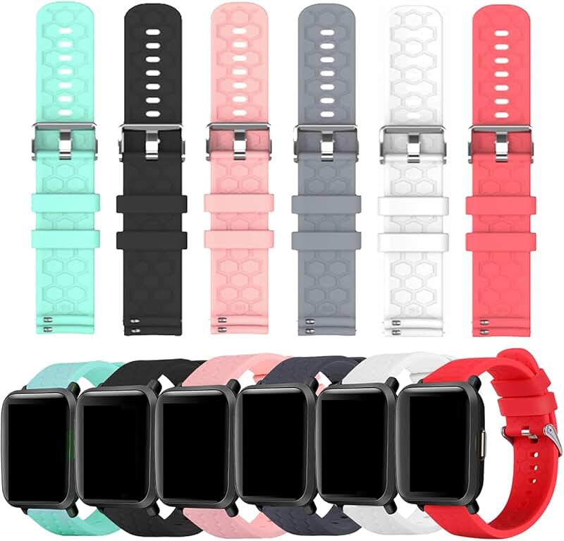 Six Soft Silicone Replacement Bands for Smartwatch