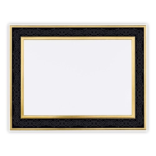 Black Frame Gold Foil Certificate Set, 8.5” x 11”, 15 Pack