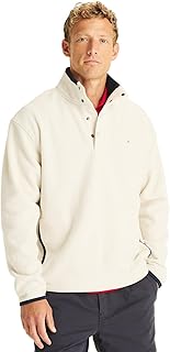 Men's Solid Quarter Zip Fleece Sweatshirt