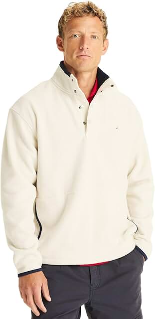 Men's Solid Quarter Zip Fleece Sweatshirt