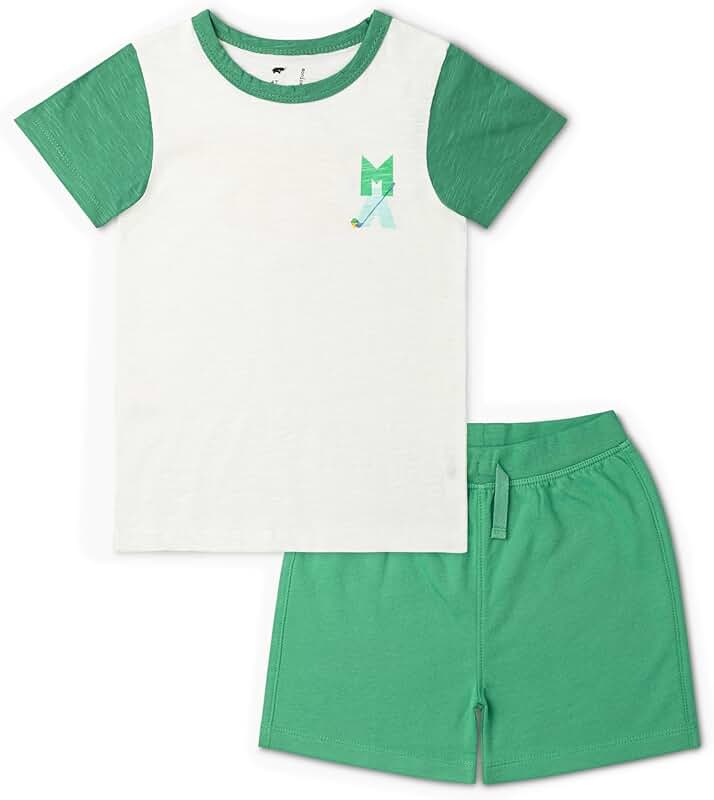 Organic boys' short sleeve tee and shorts set