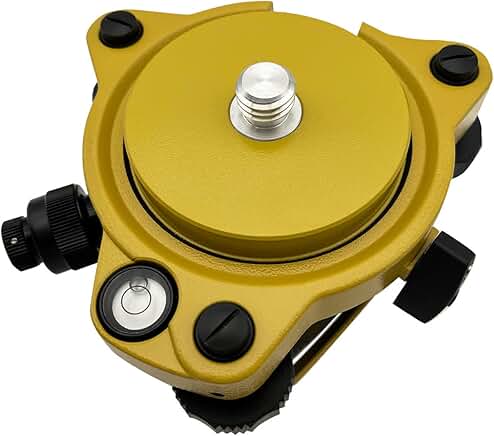 Yellow tribrach with optical plummet and fixed adapter