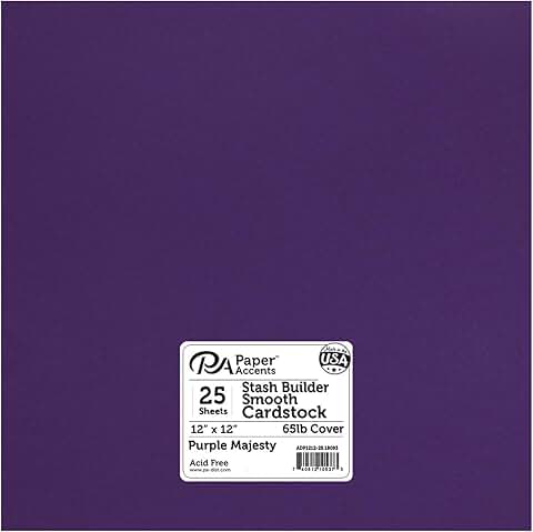 Purple Majesty 12x12 Colored Cardstock, 25 Sheets