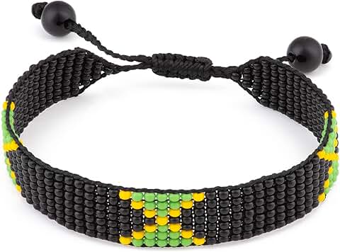 Adjustable Handmade Beaded Flag Rope Bracelet