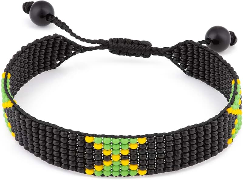 Adjustable Handmade Beaded Flag Rope Bracelet