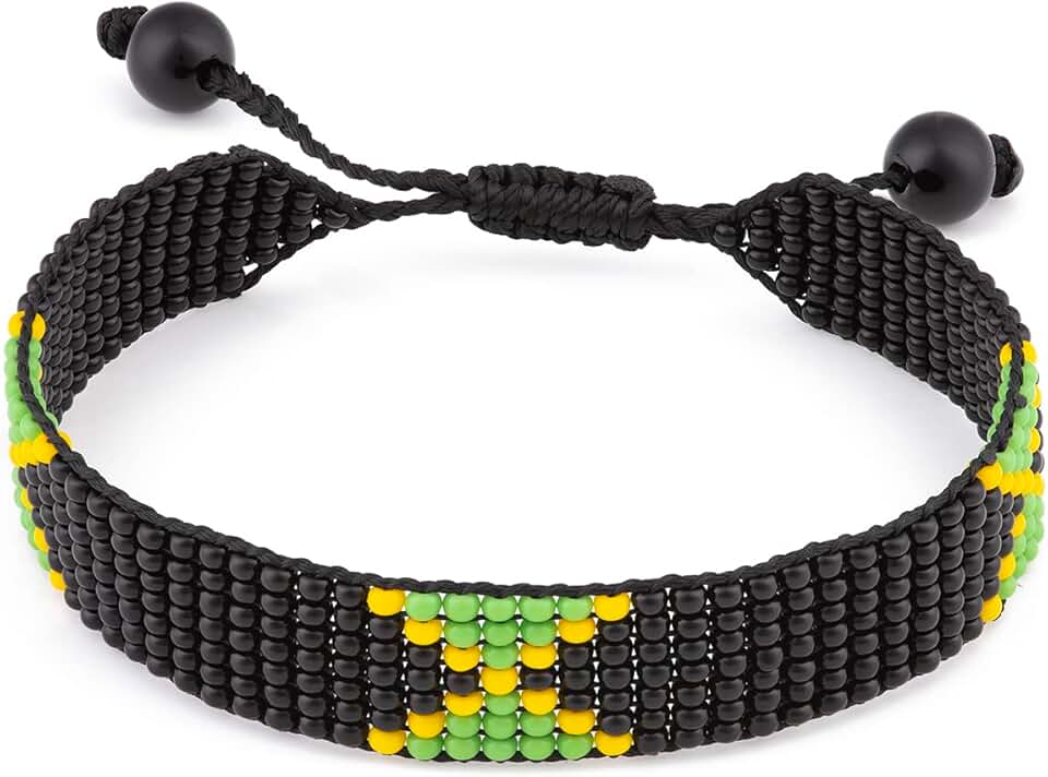 Adjustable Handmade Beaded Flag Rope Bracelet
