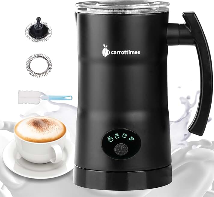 Electric Milk Frother with 4-in-1 Functions and Large Capacity