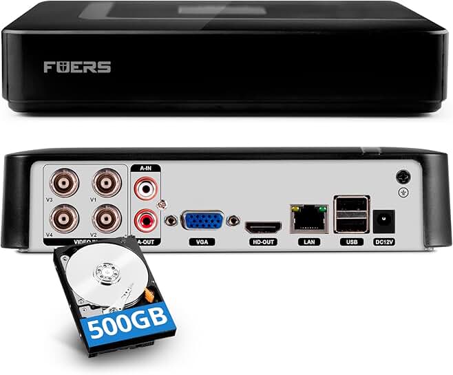 4-Channel 1080p CCTV DVR with 500GB Hard Drive