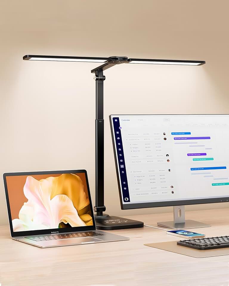 Adjustable LED Desk Lamp with USB and Dimming