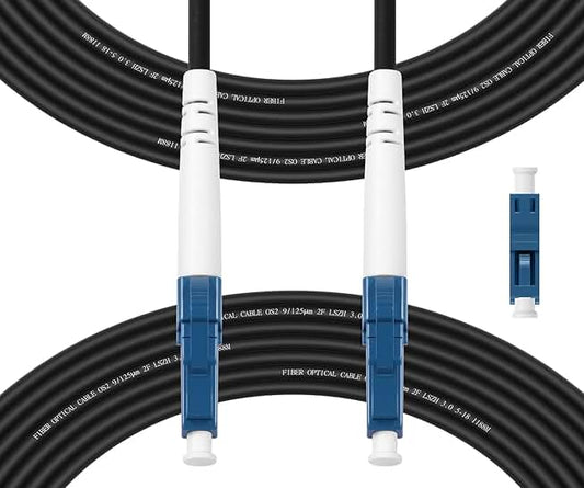 Outdoor Armored Single Mode Fiber Optic Cable, 75M