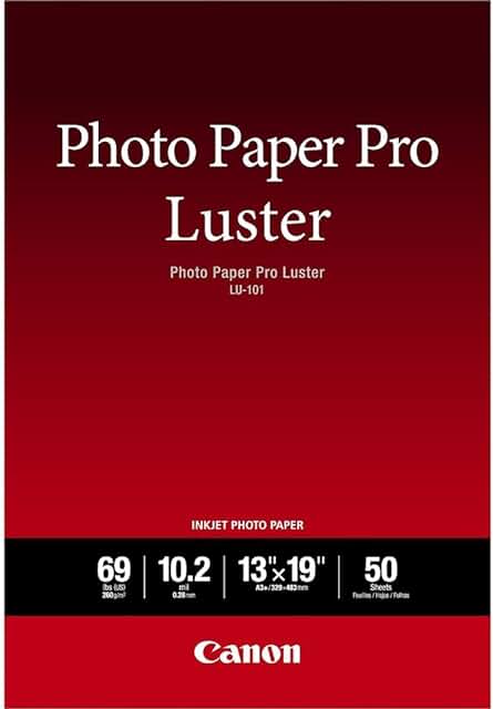 Luster Photo Paper 13x19 Inches, 50 Sheets