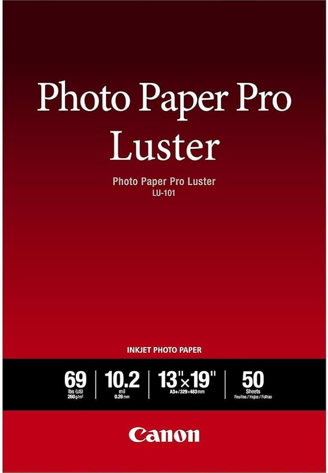 Luster Photo Paper 13x19 Inches, 50 Sheets