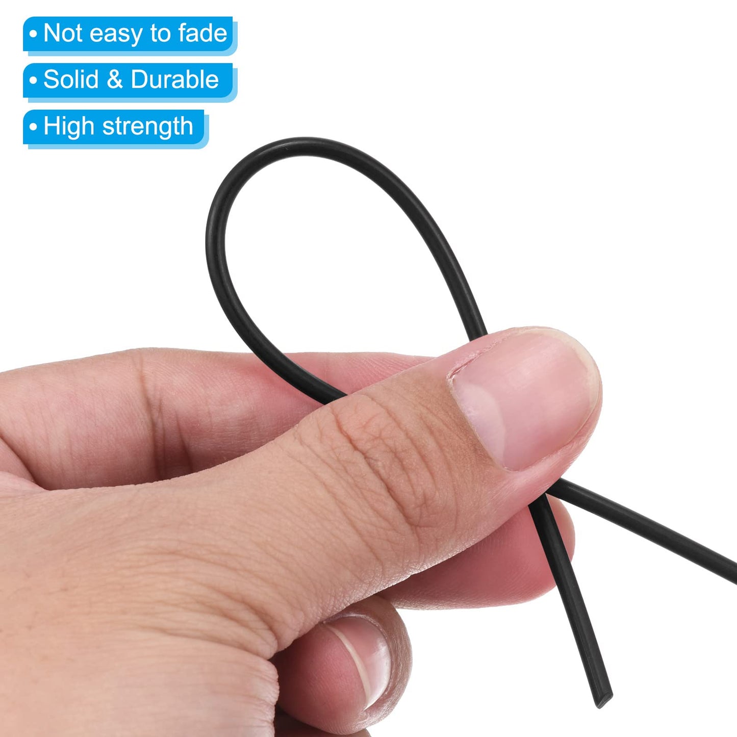 Black Synthetic Rattan 33ft (10m) 2.5mm for DIY Weaving