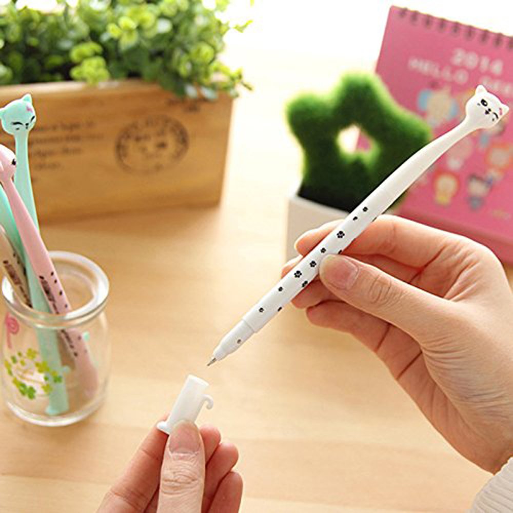 Cute Cartoon Cat Gel Ink Pen Set of 8