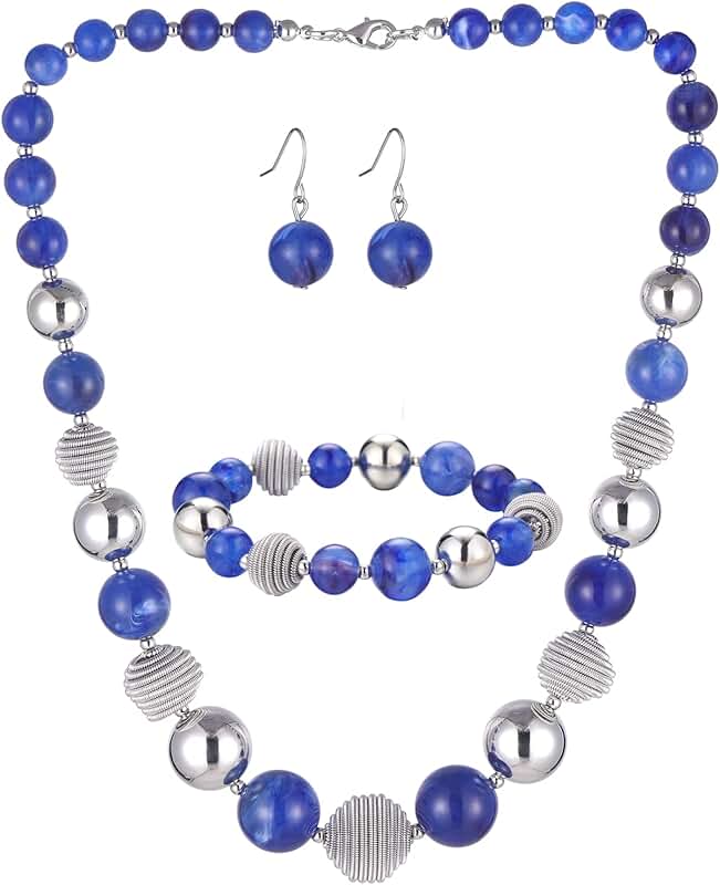 Beaded Chunky Jewelry Set for Women