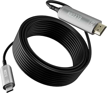 8K Fiber Optic USB-C to HDMI Cable, 25 ft