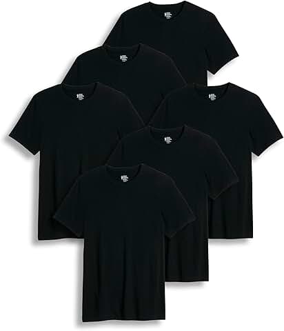 Men's Big & Tall Classic Crew Neck Undershirt, 6 Pack