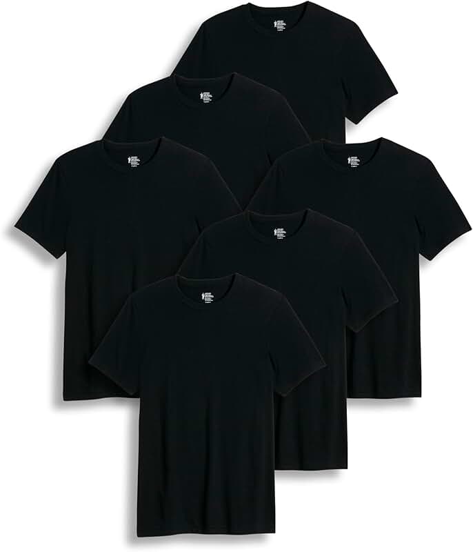 Men's Big & Tall Classic Crew Neck Undershirt, 6 Pack