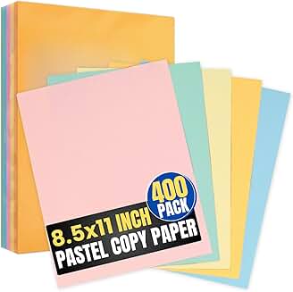 Pastel Colored Copy Paper, 8.5 x 11, 400 Sheets