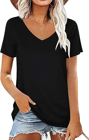 Women's V-Neck Short Sleeve Summer T-Shirt