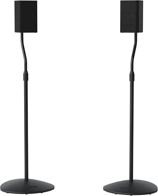 Pair of speaker stands with adjustable height