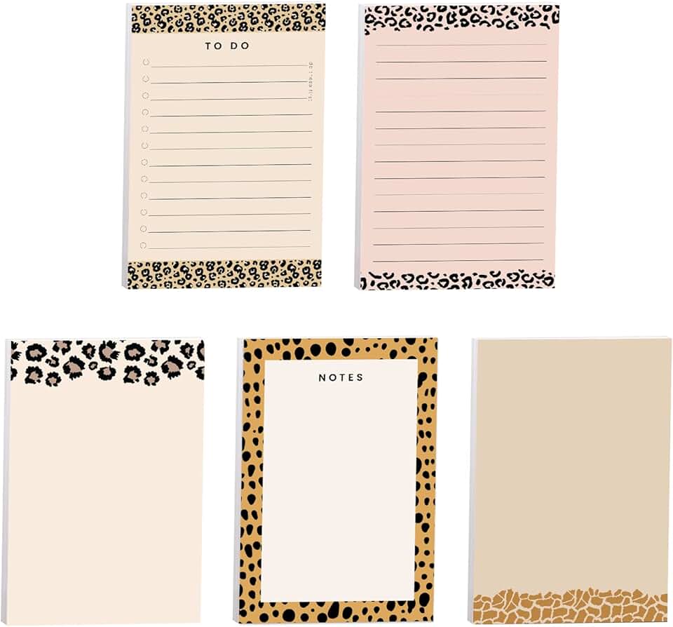 Animal Print Sticky Notes, 4x6 Inches, Repositionable