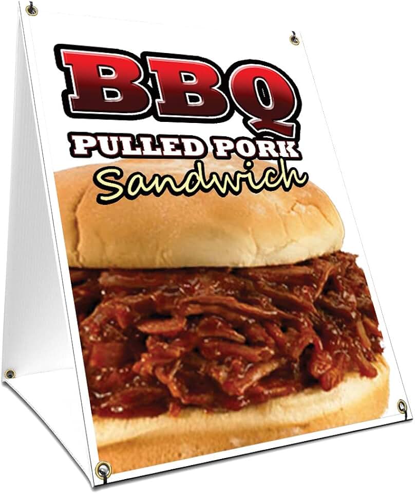A-Frame Sidewalk BBQ Pulled Pork Sign 18x24