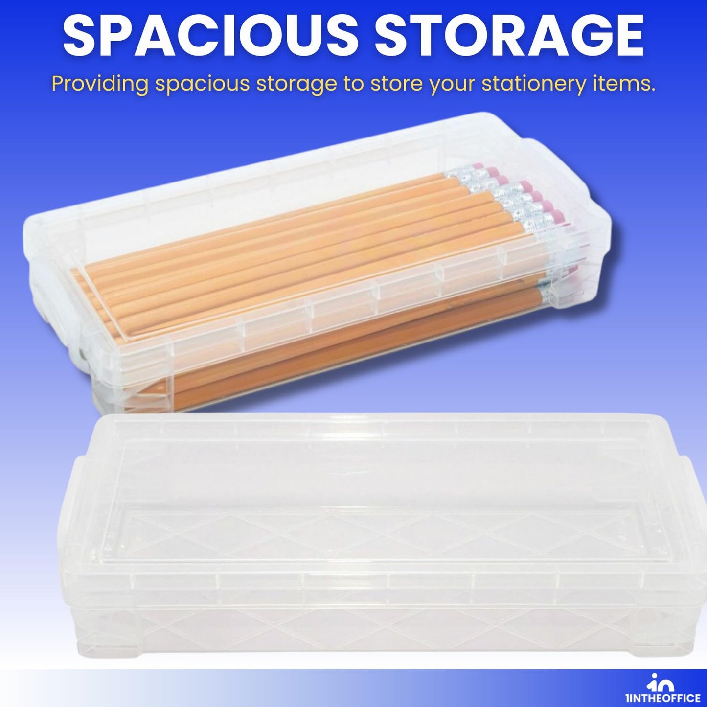 Stackable Clear Pencil Boxes, 4 Pack