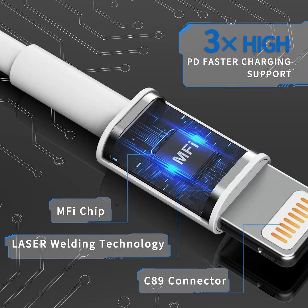 iPhone Charger [Apple MFi ], 2Pack 6ft Fast Lightning Cable for Long iPhone Cable Cord, Apple Charging Cable Cord for iPhone 12/11 Pro/11/XS MAX/XR/8/7/6s/6/5S/SE iPad/Air Original
