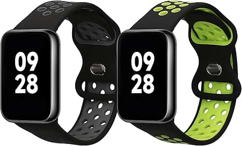 Silicone Watch Bands for Xiaomi Mi Band 8 Pro, 2 Pack