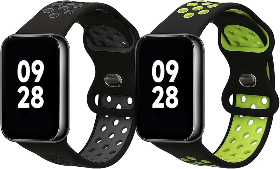 Silicone Watch Bands for Xiaomi Mi Band 8 Pro, 2 Pack