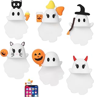 Set of 6 Halloween Ghost and Pumpkin Phone Charms