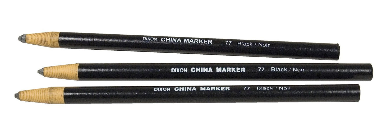 Black China Markers, 12 Pack