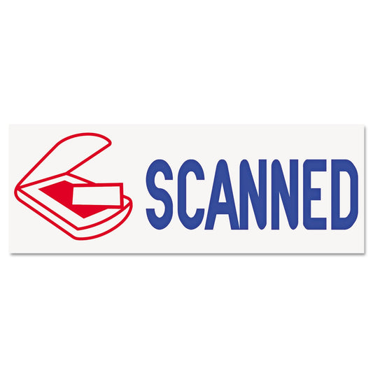 Pre-Inked Shutter Stamp with Microban, Red/Blue