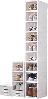 Foldable Shoe Cabinet with Doors for Entryway and Living Room