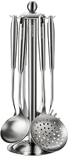 7-Piece Stainless Steel Cooking Utensil Set with Holder