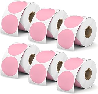 2-inch Pink Round Color Label Stickers, 4500 pcs