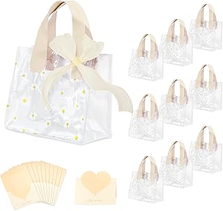 10-Pack Clear Gift Bags with Handles for Parties