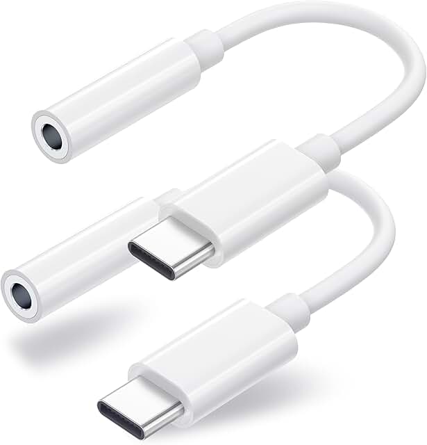 2 Pack USB C to 3.5mm Headphone Adapter