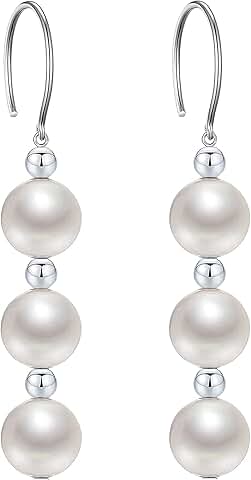 Gold Plated Round Bead Drop Earrings for Women
