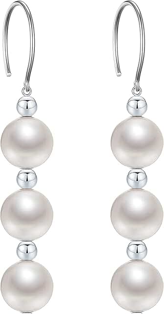 Gold Plated Round Bead Drop Earrings for Women