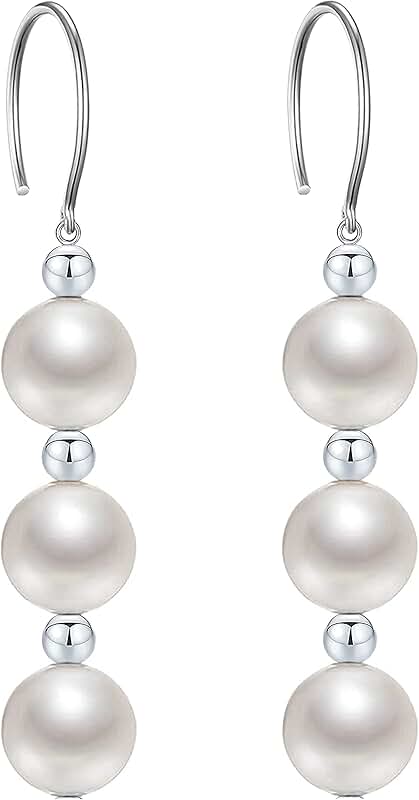 Gold Plated Round Bead Drop Earrings for Women