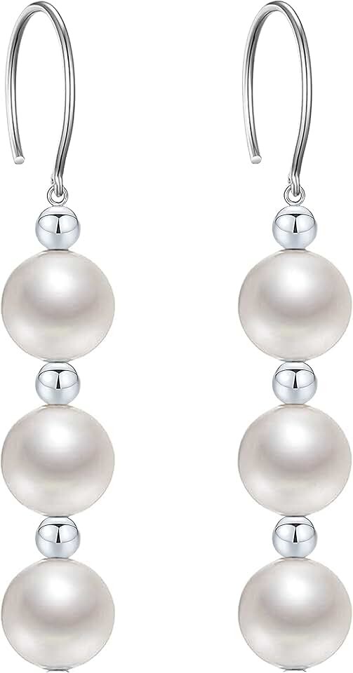 Gold Plated Round Bead Drop Earrings for Women
